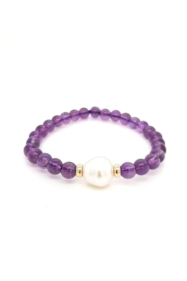 South Sea Pearl and Amethyst Bracelet