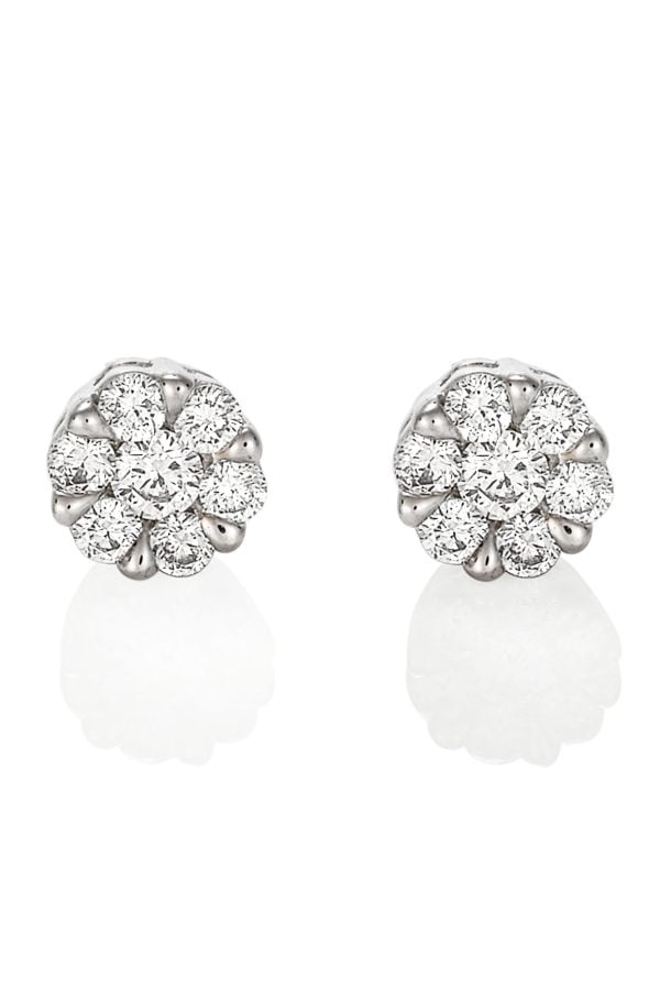 Diamond Cluster Stud Earrings (Medium)