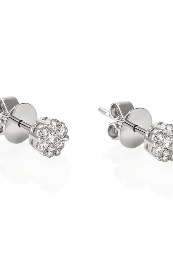Diamond Cluster Stud Earrings (Small)