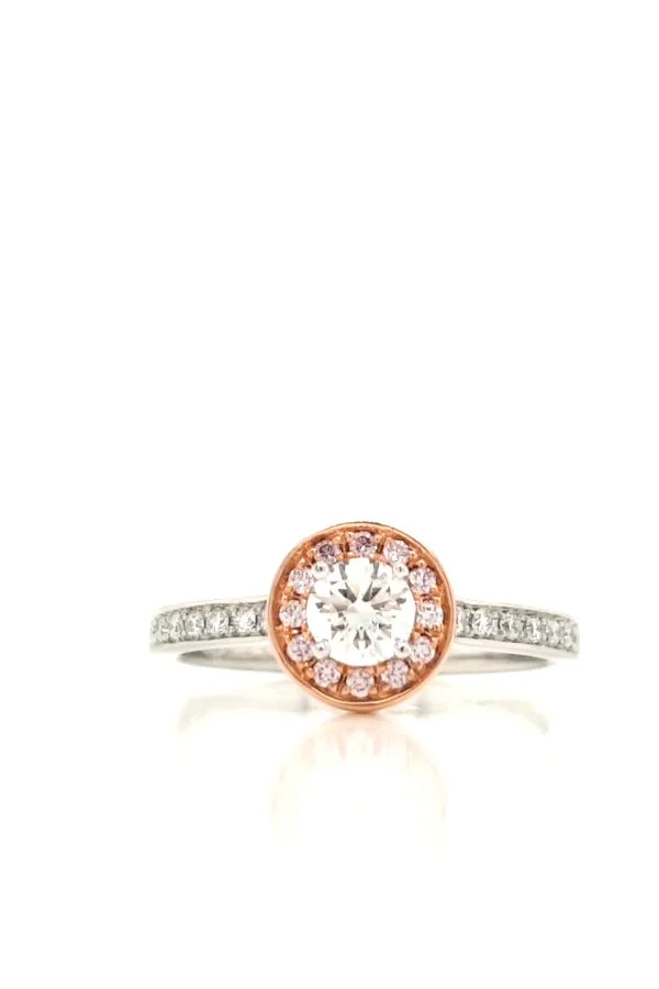 Desert Rose Pink and White Diamond Ring